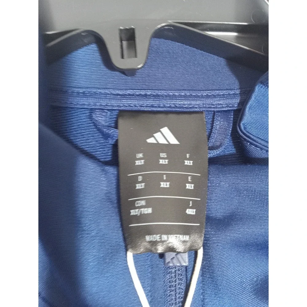 Adidas Mens Track Jacket XLT JI8817 Bark Blue White Three Stripe Full Zip